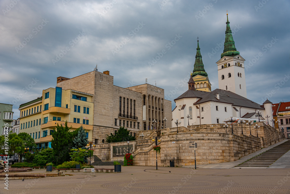 Obraz premium Sunrise view of Andrej Hlinka square in Zilina, Slovakia