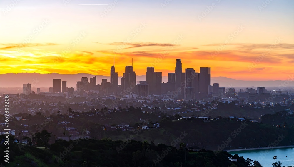 Fototapeta premium City skyline at sunrise (1)