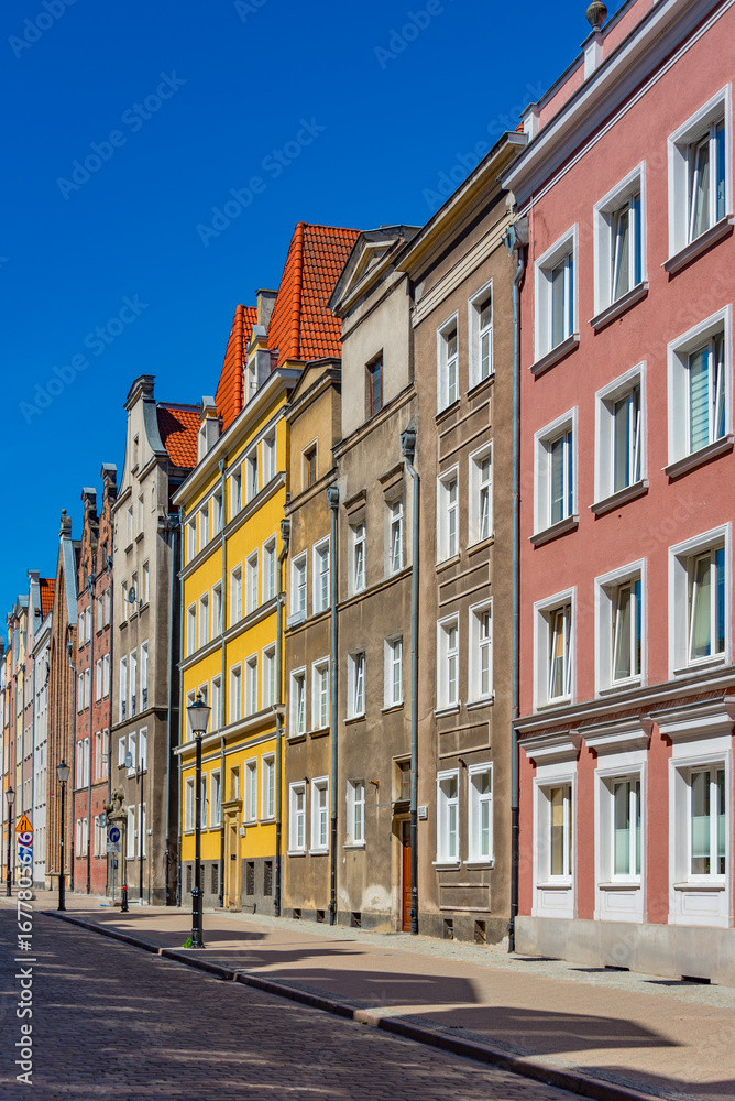 Obraz premium Colourful street in the old town of Gdansk, Poland
