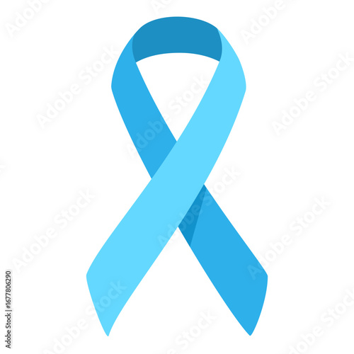 Blue awareness ribbon used for prostate cancer fundraising vector