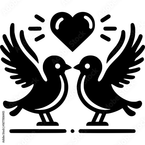Herz und Liebesvögel-Icon - 10