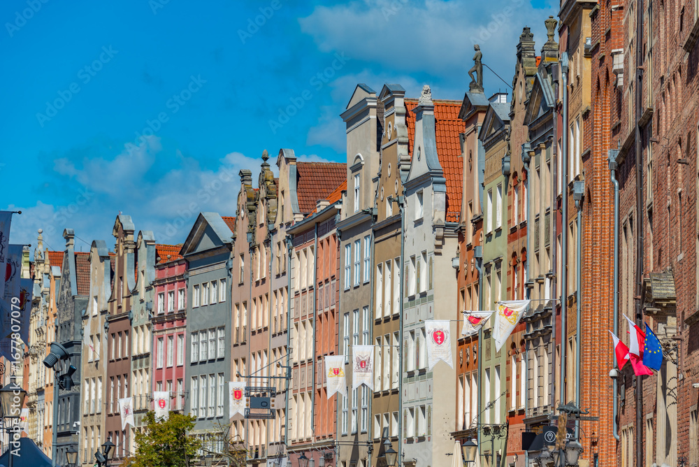 Obraz premium Colourful houses at Dlugi Targ square in Gdansk, Poland