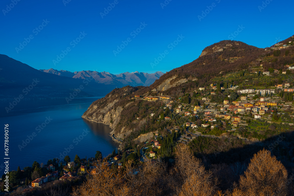 Fototapeta premium Perledo village at Lago di Como in Italy