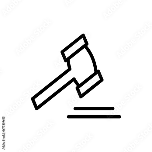 Gavel icon symbol for apps and websites. judge gavel sign and symbol. law icon. auction hammer
