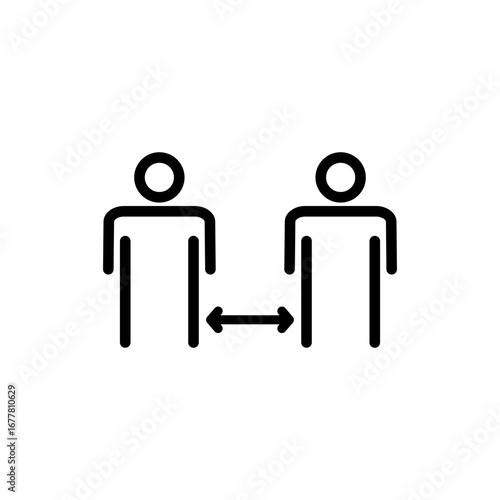 Social distance icon symbol for apps and websites. social distancing sign and symbol. self quarantine sign