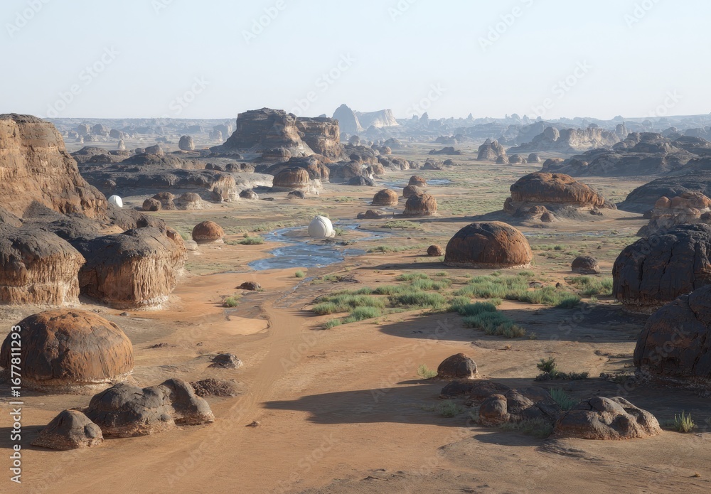 Fototapeta premium Desert landscape with unique rock formations