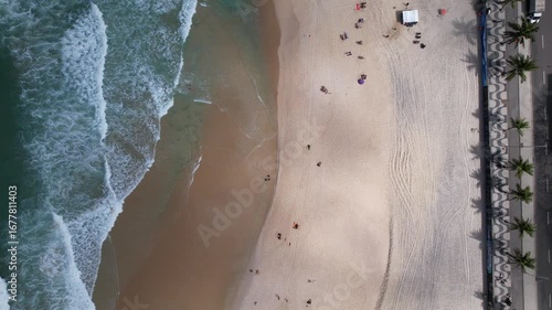 Aerial view of Sao Conrado Beach, Rio de Janeiro, Brazil. 