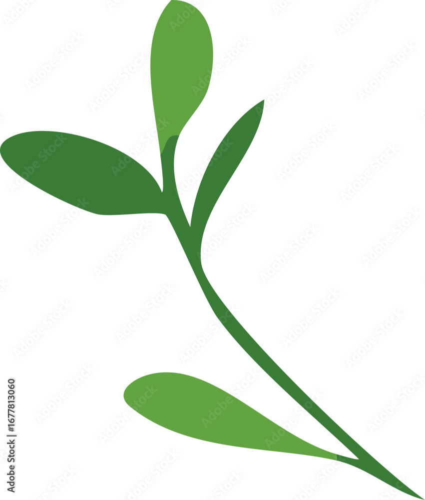 Fototapeta premium Minimalist green sprout vector for fresh plant growth