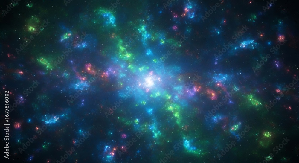 Obraz premium Vibrant Cosmic Nebula Abstract Background.