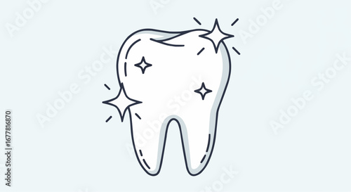 Health, medicine and nursing vector  healthy white tooth with sparkles vector illustration for dental care and oral hygiene promotion and education