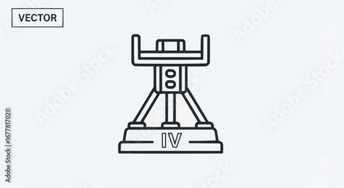 Health, medicine and nursing vector  download outline icon of a stage platform with the roman numeral four, perfect for graphic design needs