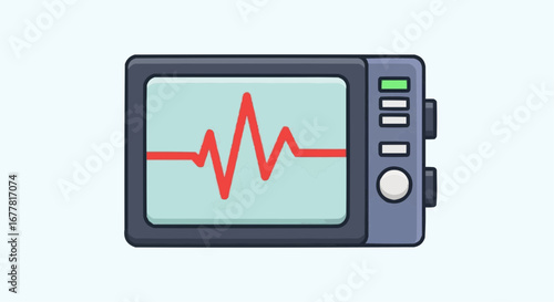 Health, medicine and nursing vector  medical ekg monitor illustration showing heart rate vital signs for healthcare and patient monitoring system