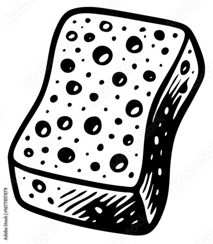 Unique vector illustration of a sponge with distinctive texture