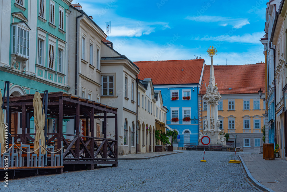 Naklejka premium Main square in Mikulov, Czech republic