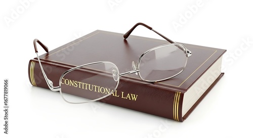 A pair of reading glasses rests on a closed book titled 