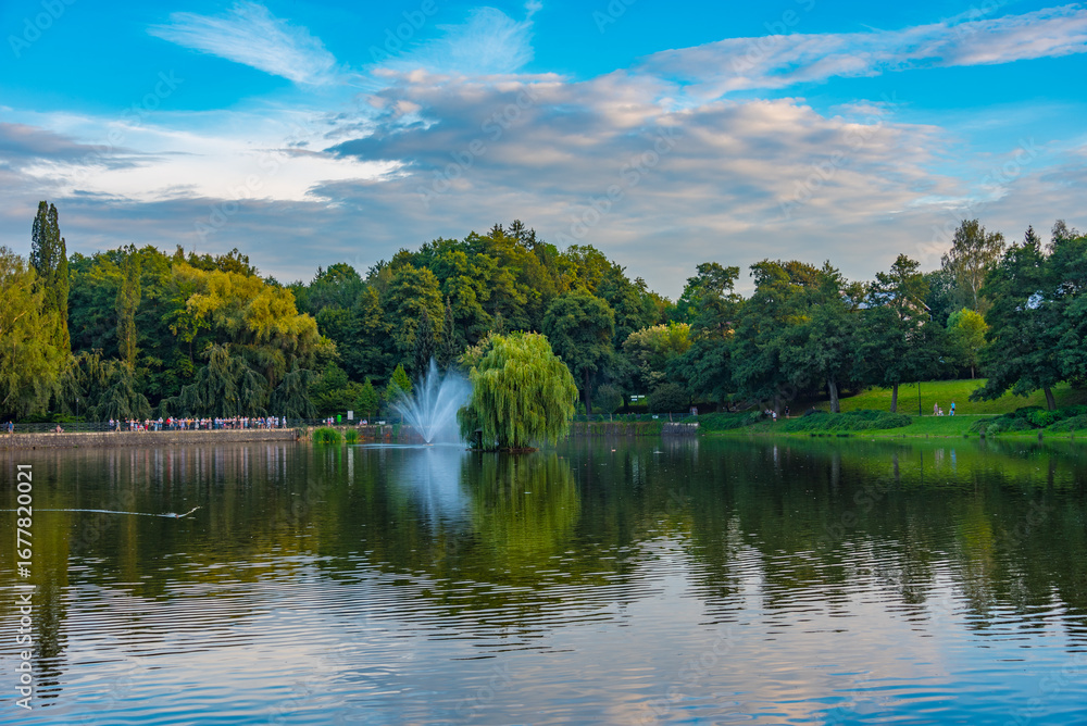 Obraz premium Artificial lake at Kudowa Zdroj in Poland