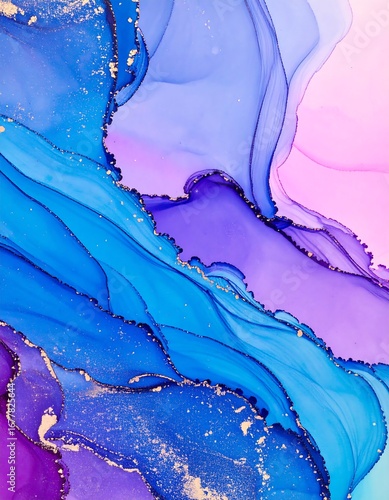 Abstract fluid art with vibrant hues