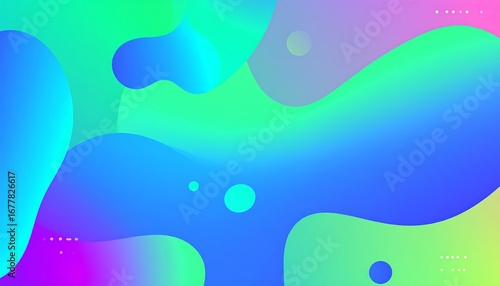 Abstract fluid shapes in vibrant colors