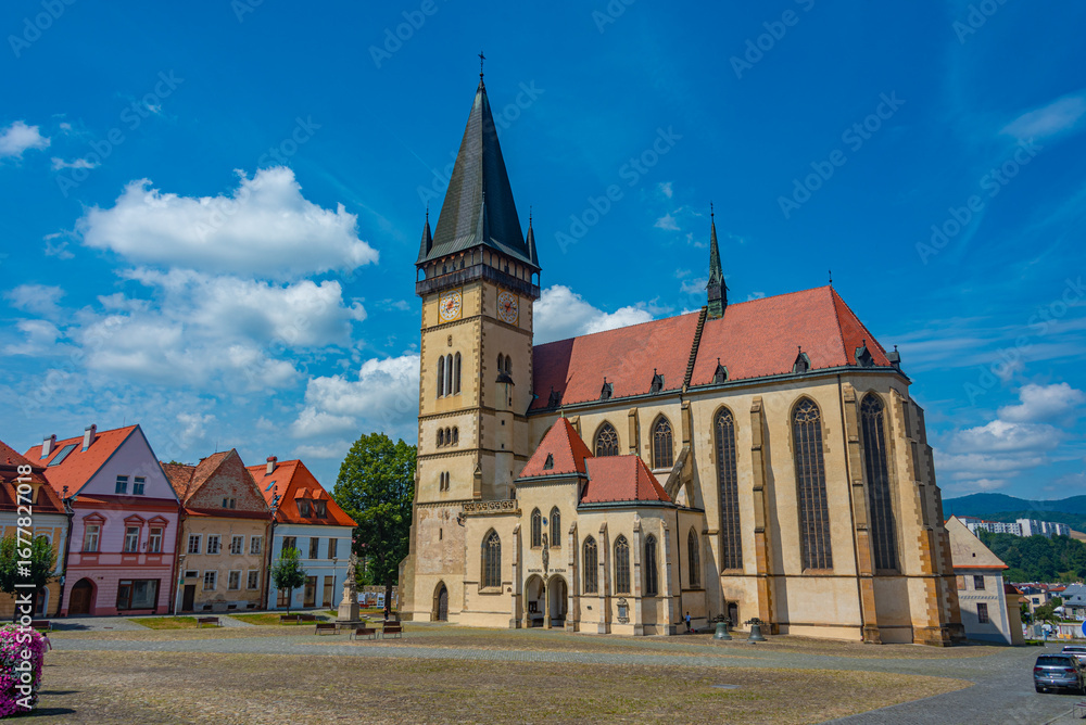 Fototapeta premium Saint Egidius cathedral at the main square in Bardejov, Slovakia