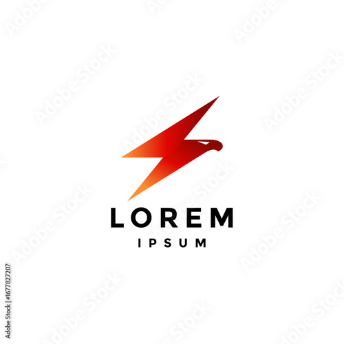Fast Strong Thunder Eagle Logo Design. Red Thunder Bird Power Logo Design. Free Download Fast Strong Thunder Eagle Logo Design. Red Thunder Bird Power Logo Design. - GFXLoad