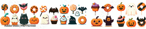 Halloween Cute Desserts – Pumpkins, Cupcakes, Donuts, Lollipops, Ghosts, Bats