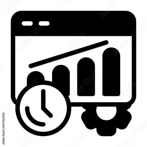 Uptime Semi Solid Vector Icon