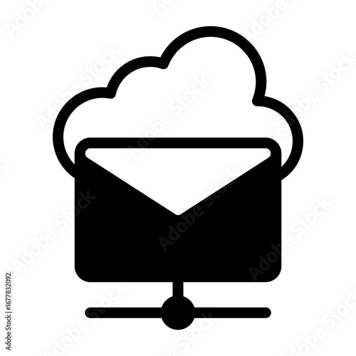 Email Hosting Semi Solid Vector Icon