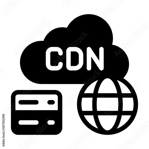CDN Semi Solid Vector Icon