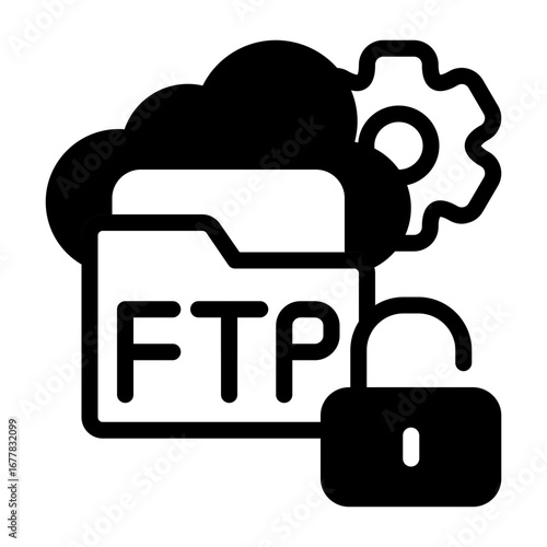 FTP Access Semi Solid Vector Icon