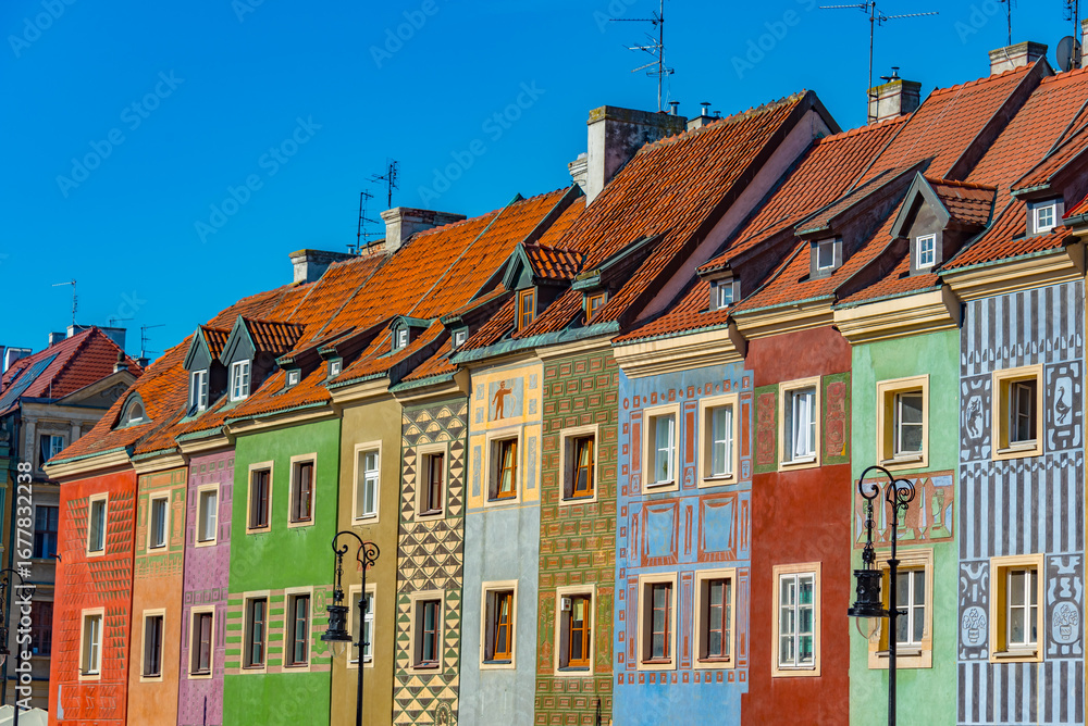 Fototapeta premium Colourful houses at Stary Rynek square in Poznan in Poland