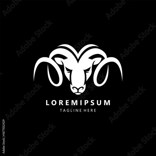 goat head logo design vector
