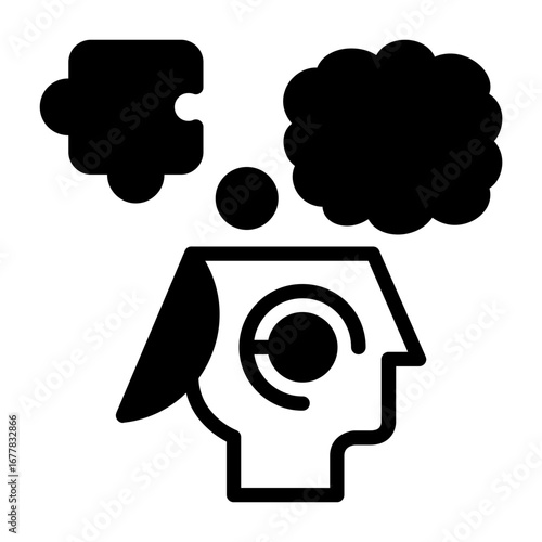 Deep Thinking Semi Solid Vector Icon