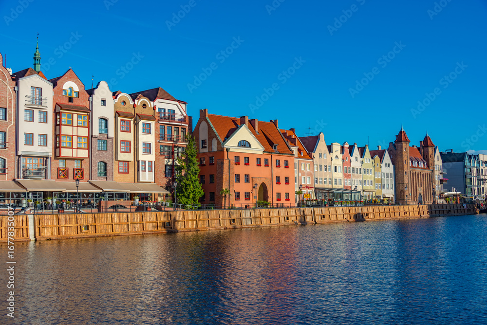 Obraz premium Waterfront of Gdansk during sunny day, Poland