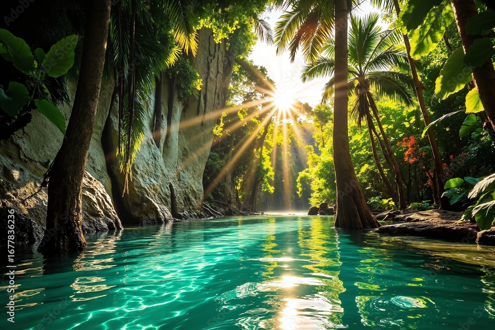 Obraz premium Hidden Emerald Oasis 