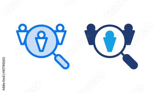 Hiring icon vector illustration. Search job vacancy sign and symbol. Human resources concept. Recruitment
