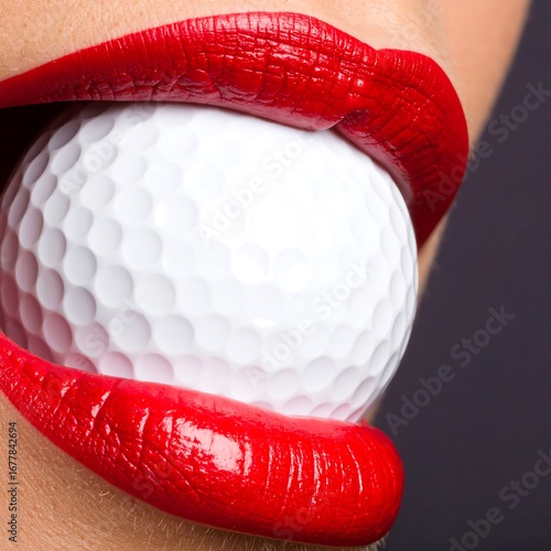 Lips and golf ball