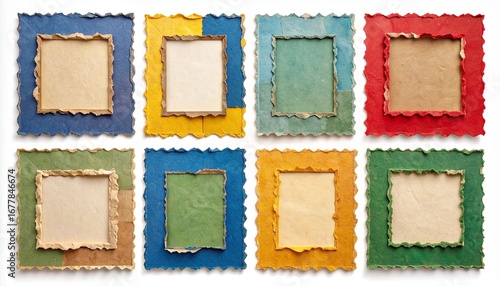Colorful Torn Paper Frame Pack