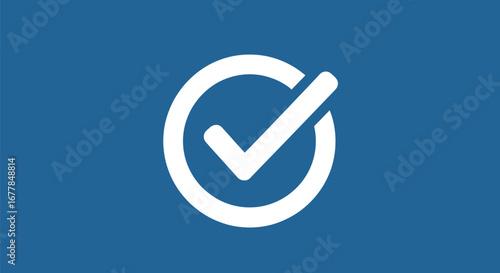 White Check Mark in Circle: Simple Approval Icon.