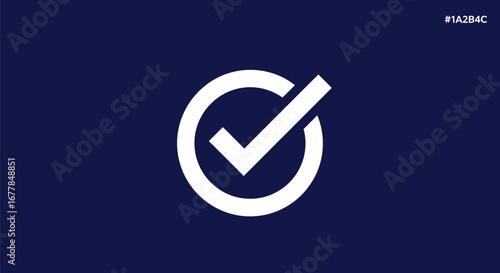 White Check Mark Circle Icon Symbol.