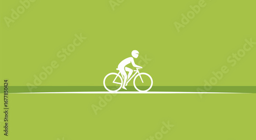 Cyclist Illustration: Minimalist Sport and Recreation.