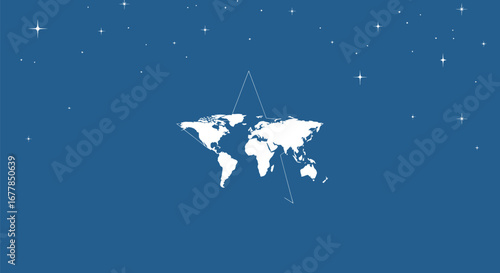 World map illustration representing global travel and exploration concepts.