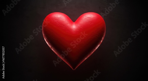 Wallpaper Mural Bold red heart symbol glowing with deep texture against a dark, moody background, conveying passion and powerful emotion for Valentine's or health campaigns Torontodigital.ca