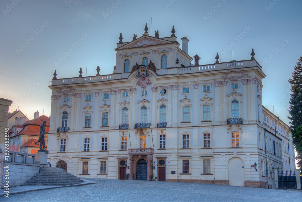 Obraz premium Sunset view of the Archbishop Palace in Prague, Czech republic