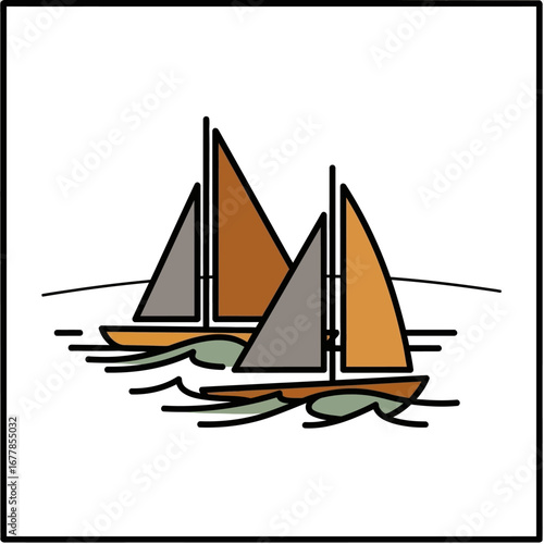 sailboats sailing on water a serene boating scene with calm waves and coastal horizon suitable for nautical themes