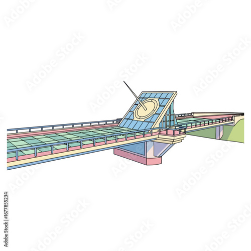 sundial bridge scenic pedestrian walkway crossing a river a landmark under clear sky promoting tourism