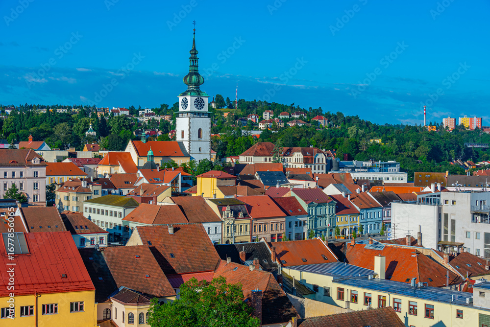Obraz premium Panorama of old town of Trebic in Czech republic