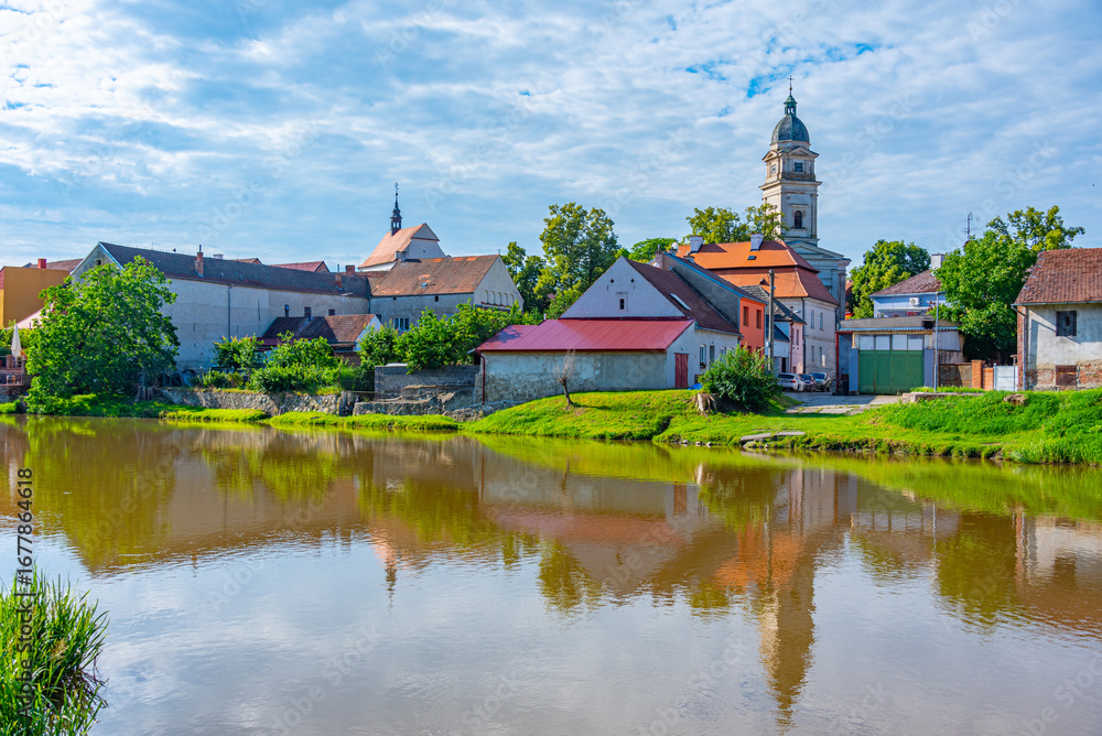Obraz premium Dolni Kounice behind Jihlava river in Czech republic