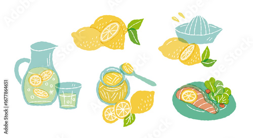 レモンのイラストセット