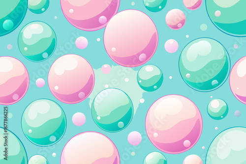 Playful spheres floating in a vibrant, dreamy space, perfect for whimsical designs and cheerful projects