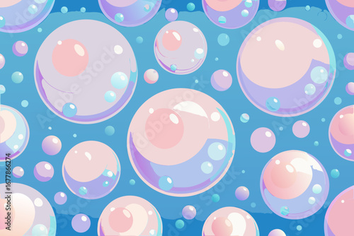 Pastel bubble pattern creates soothing, whimsical feeling with bright shades and gradients for playful designs